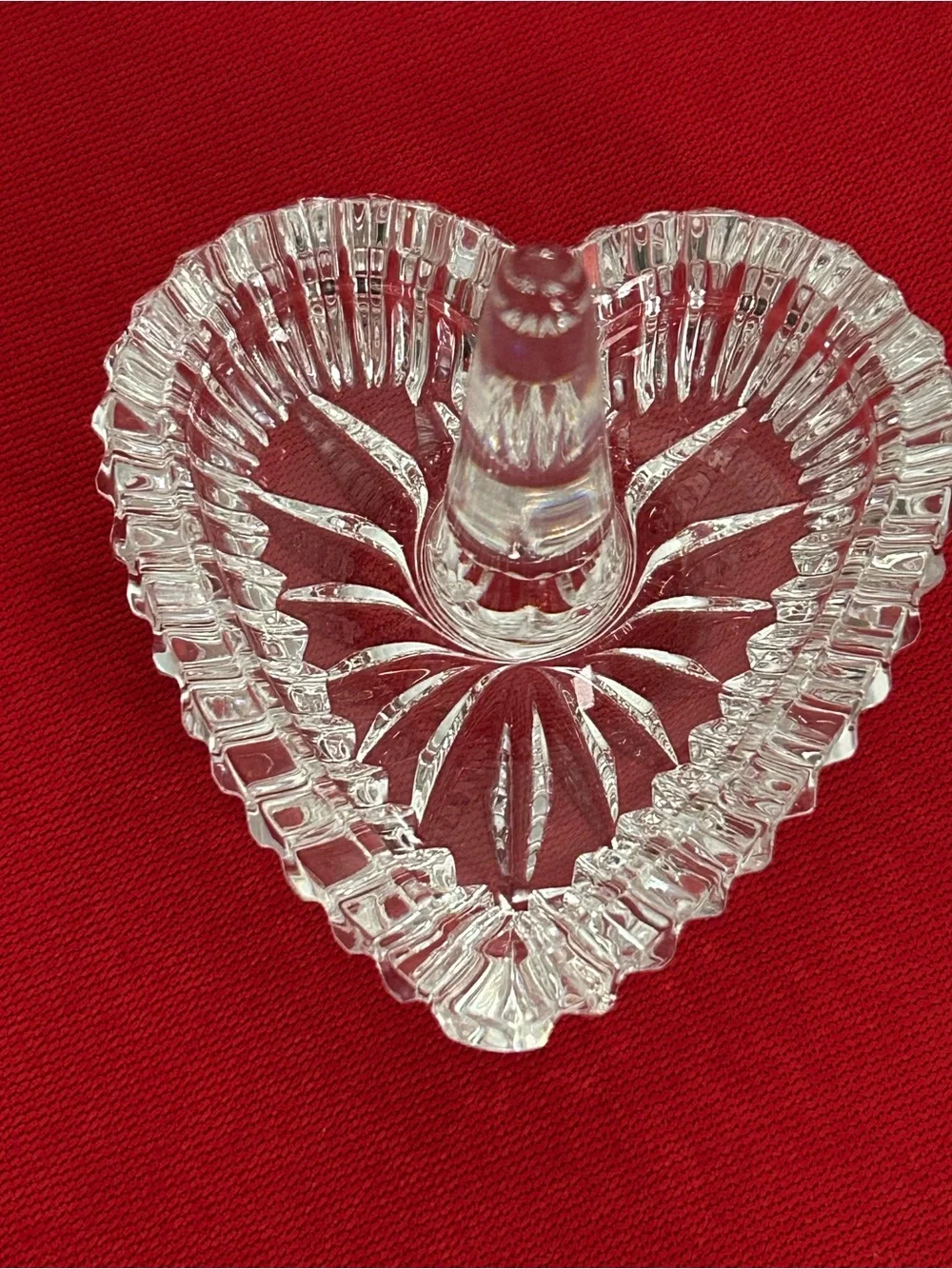 Waterford Crystal Clear Heart Ring Stand with Faceted Peg